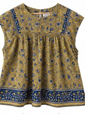 Velvet by Graham & Spencer Floral Babydoll Top XS 100% Cotton